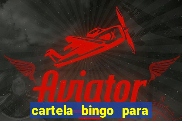 cartela bingo para cha de cozinha imprimir gratis