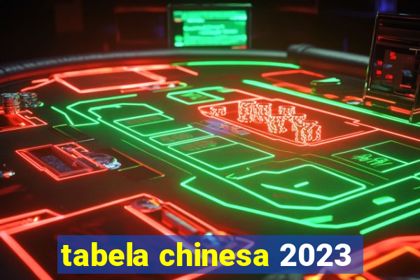 tabela chinesa 2023