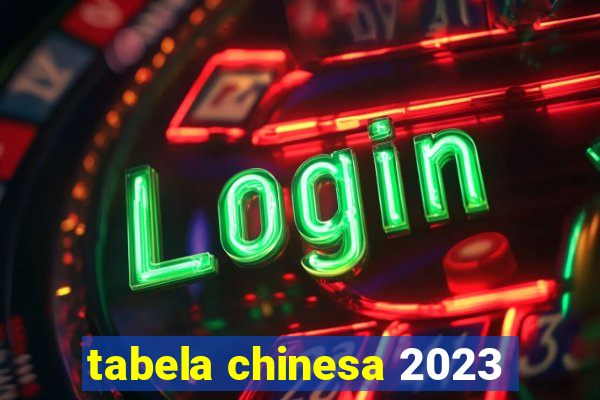 tabela chinesa 2023