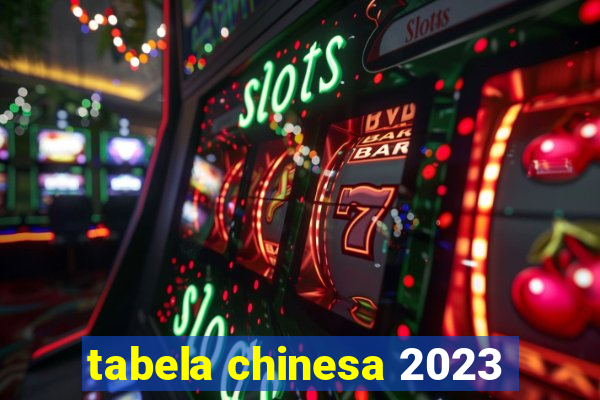 tabela chinesa 2023