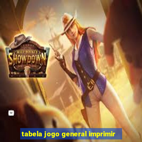 tabela jogo general imprimir